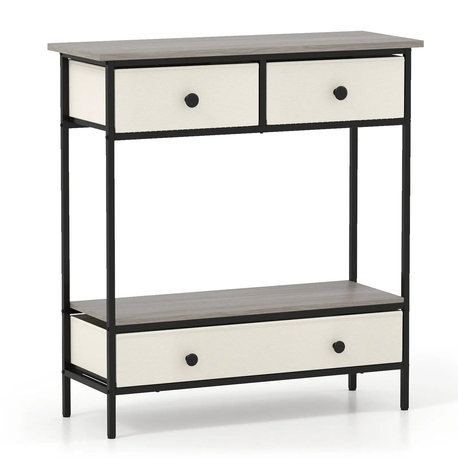 Farmhouse Console Table with Open Storage Shelf for Hallway-Gray by DirectDeals