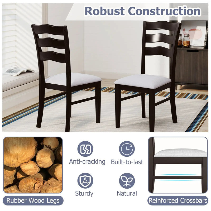 Farmhouse Dining Chairs Set of 2 Modern Kitchen Chairs with Elegant Hollowed backrest-Gray by DirectDeals