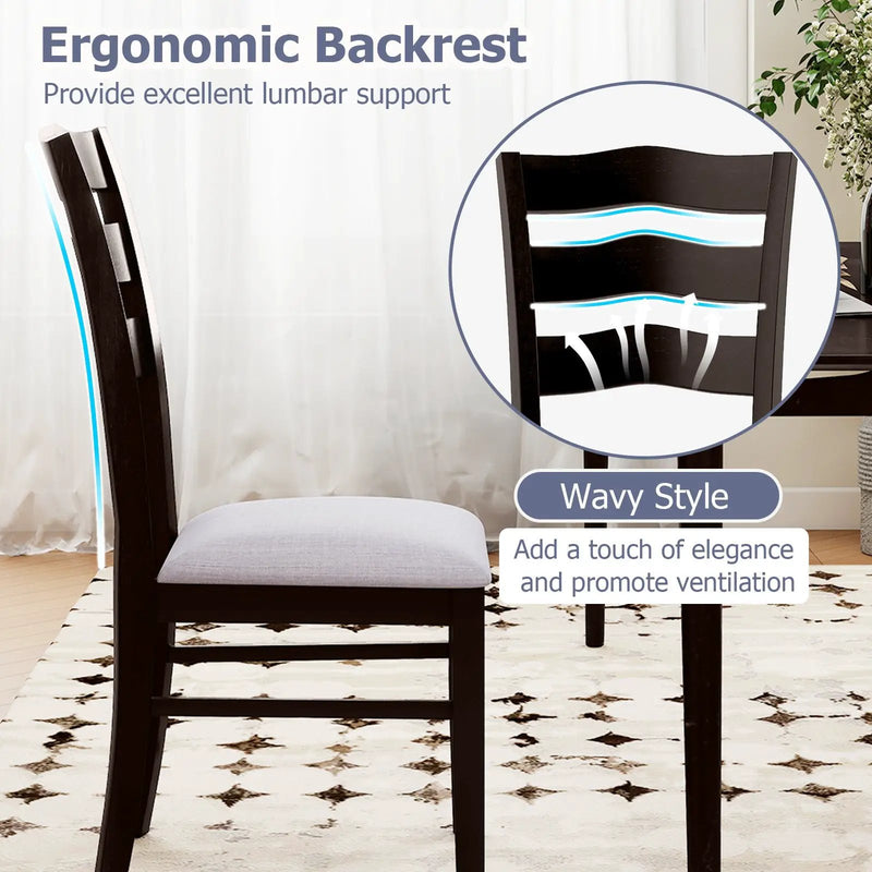 Farmhouse Dining Chairs Set of 2 Modern Kitchen Chairs with Elegant Hollowed backrest-Gray by DirectDeals