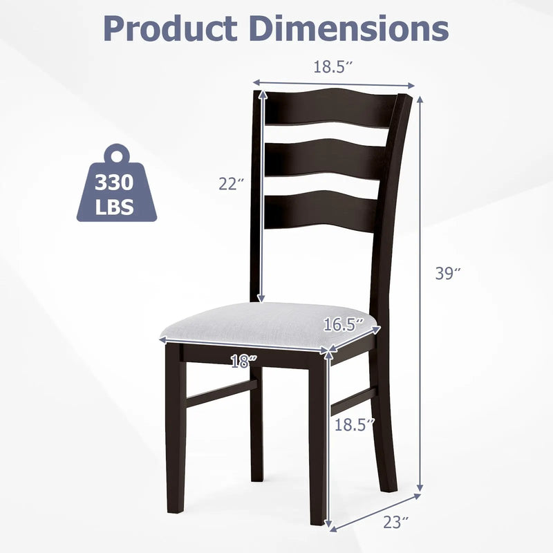 Farmhouse Dining Chairs Set of 2 Modern Kitchen Chairs with Elegant Hollowed backrest-Gray by DirectDeals