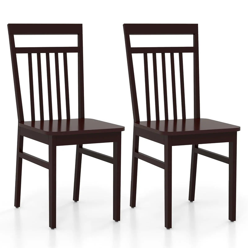 Set of 2 Farmhouse Dining Chair with Slanted High Backrest by DirectDeals