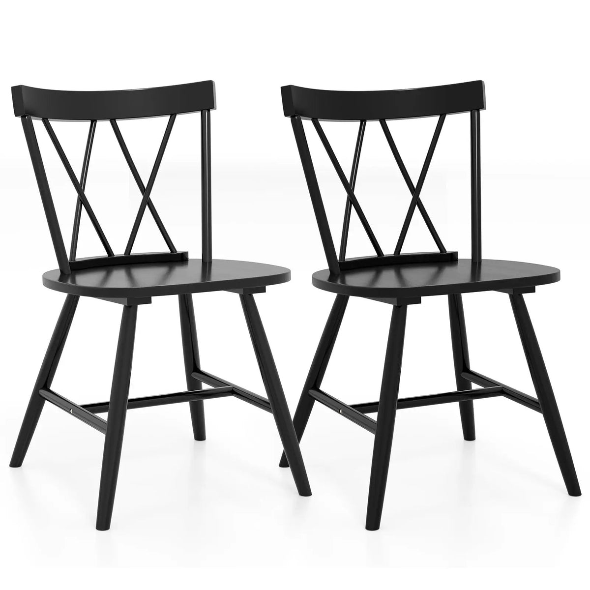 Farmhouse Kitchen Dining Chair Set of 2 with Rubber Wood Frame by DirectDeals