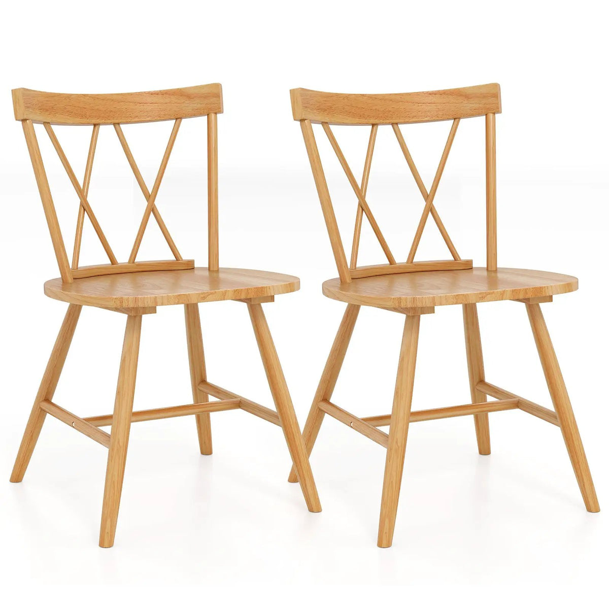 Farmhouse Kitchen Dining Chair Set of 2 with Rubber Wood Frame by DirectDeals