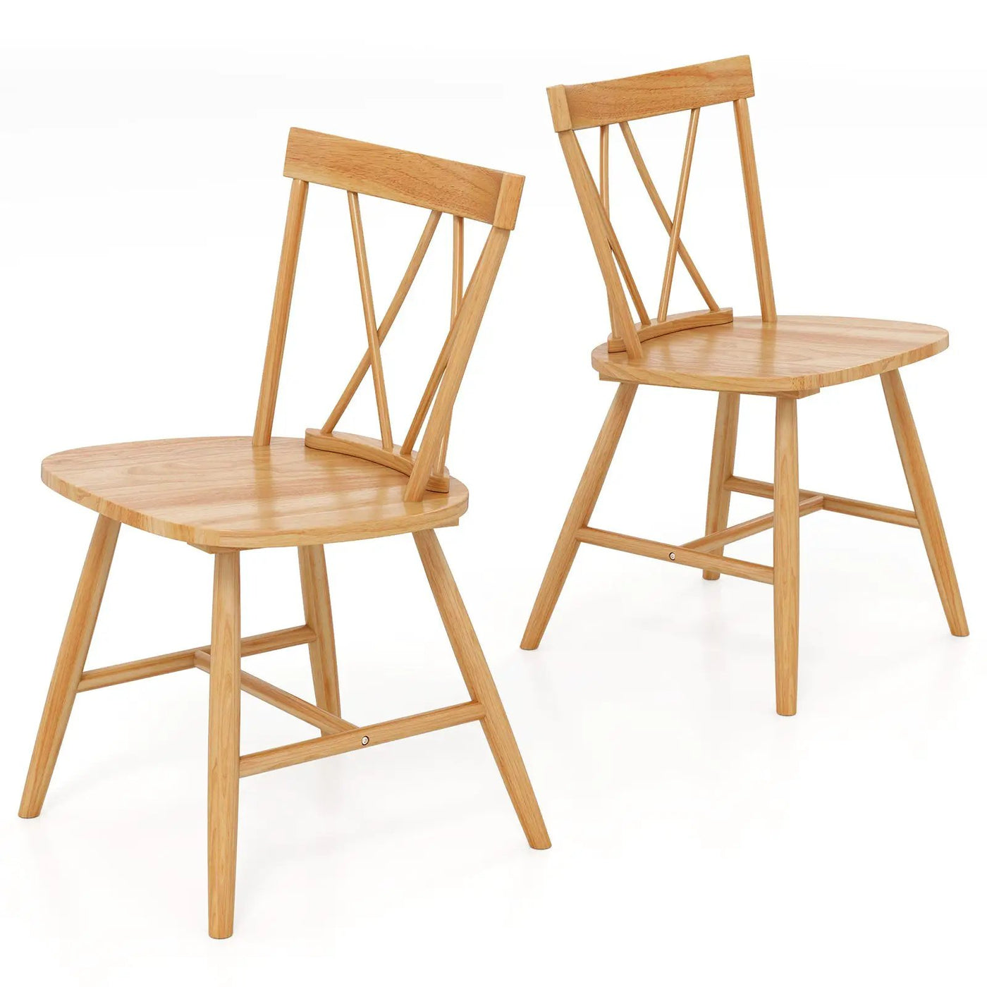Farmhouse Kitchen Dining Chair Set of 2 with Rubber Wood Frame by DirectDeals