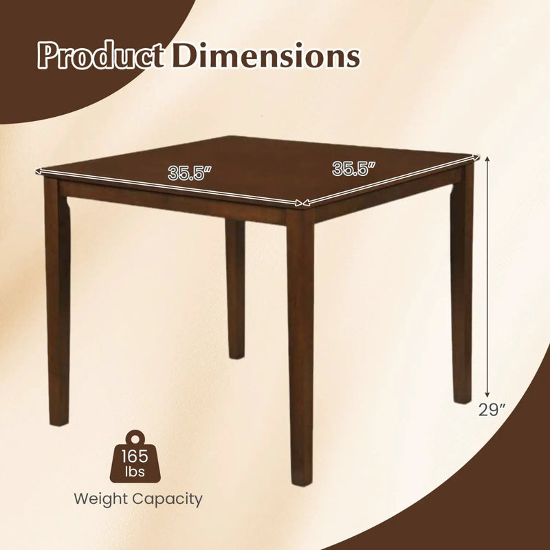 Farmhouse Dining Table for 4 People 35 Inches Square Kitchen Table by DirectDeals
