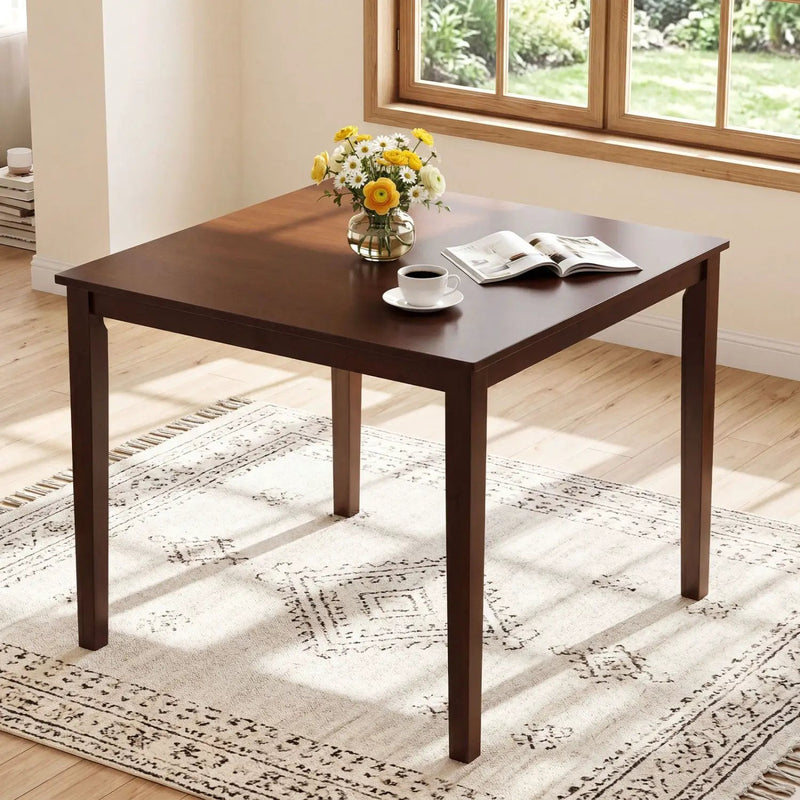 Farmhouse Dining Table for 4 People 35 Inches Square Kitchen Table by DirectDeals