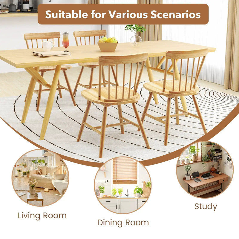 Farmhouse Kitchen Chair Set of 2 with Rubber Wood Frame by DirectDeals