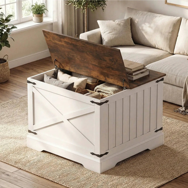 Farmhouse Lift Top Coffee Table with Hidden Storage Compartment by DirectDeals