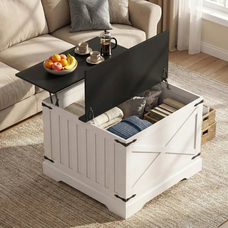 Farmhouse Lift Top Coffee Table with Hidden Storage Compartment by DirectDeals