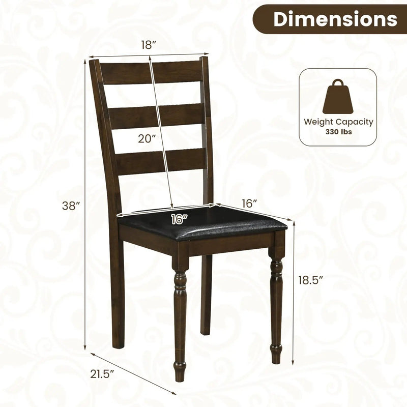 Dining Chairs Set of 4 - Farmhouse PU Leather Upholstered by DirectDeals