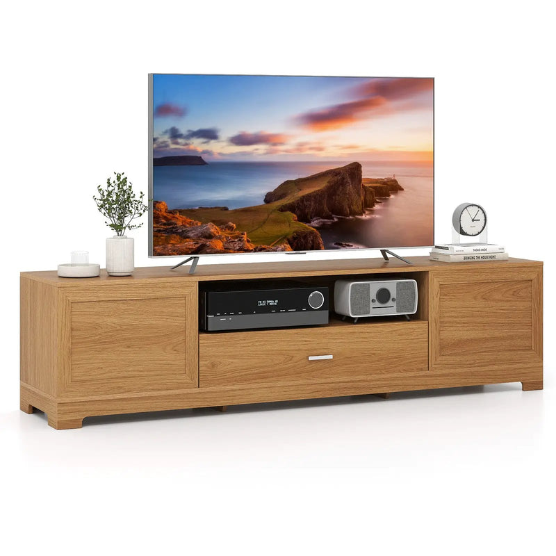 Farmhouse Rustic TV Stand for TVs up to 80"-Natural by DirectDeals
