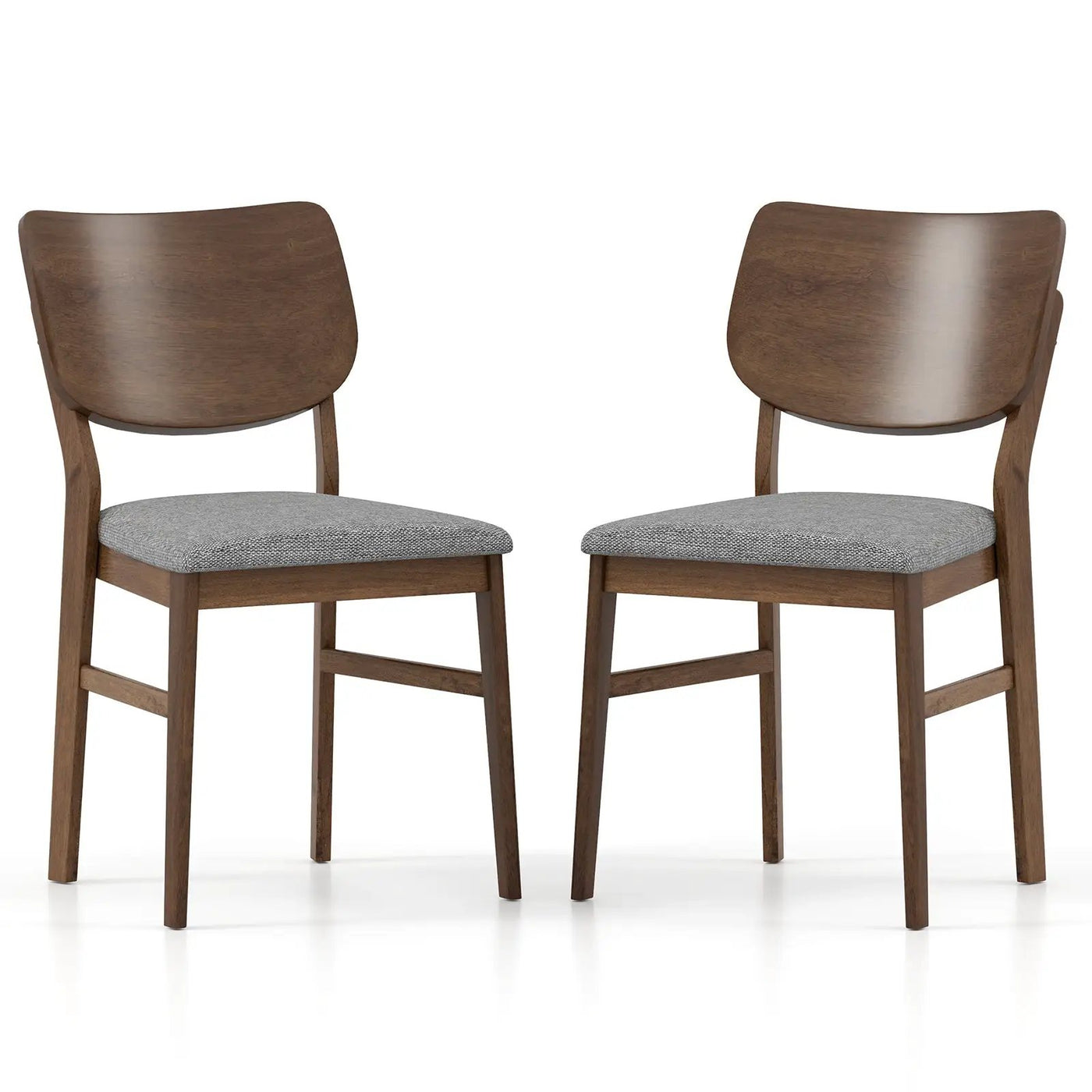 Farmhouse Upholstered Kitchen Chairs Set of 2 with Rubber Wood Frame by DirectDeals