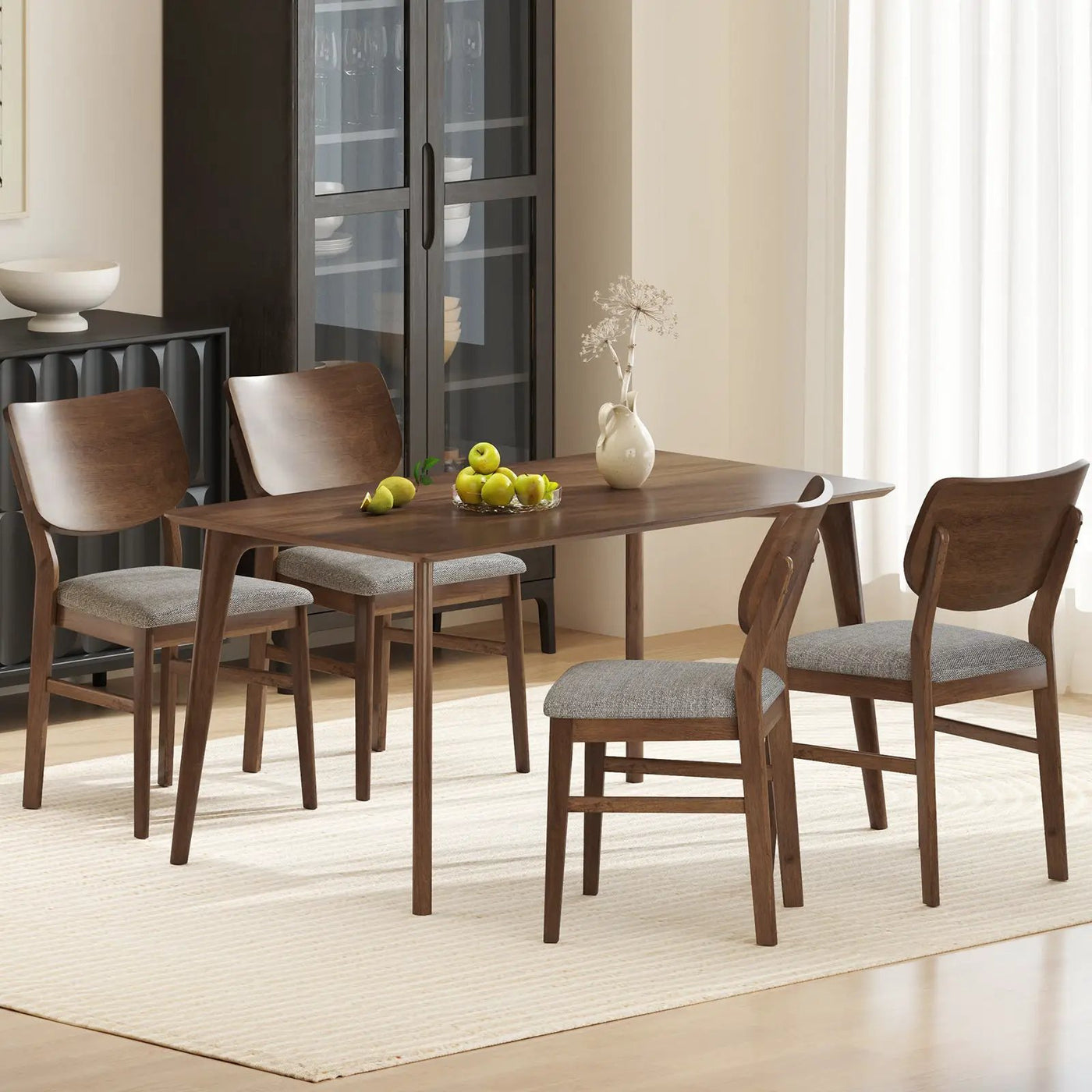 Farmhouse Upholstered Kitchen Chairs Set of 2 with Rubber Wood Frame by DirectDeals