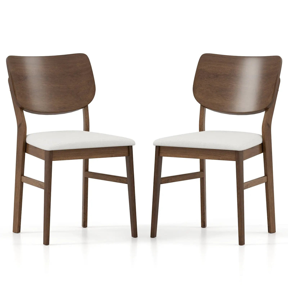 Farmhouse Upholstered Kitchen Chairs Set of 2 with Rubber Wood Frame by DirectDeals