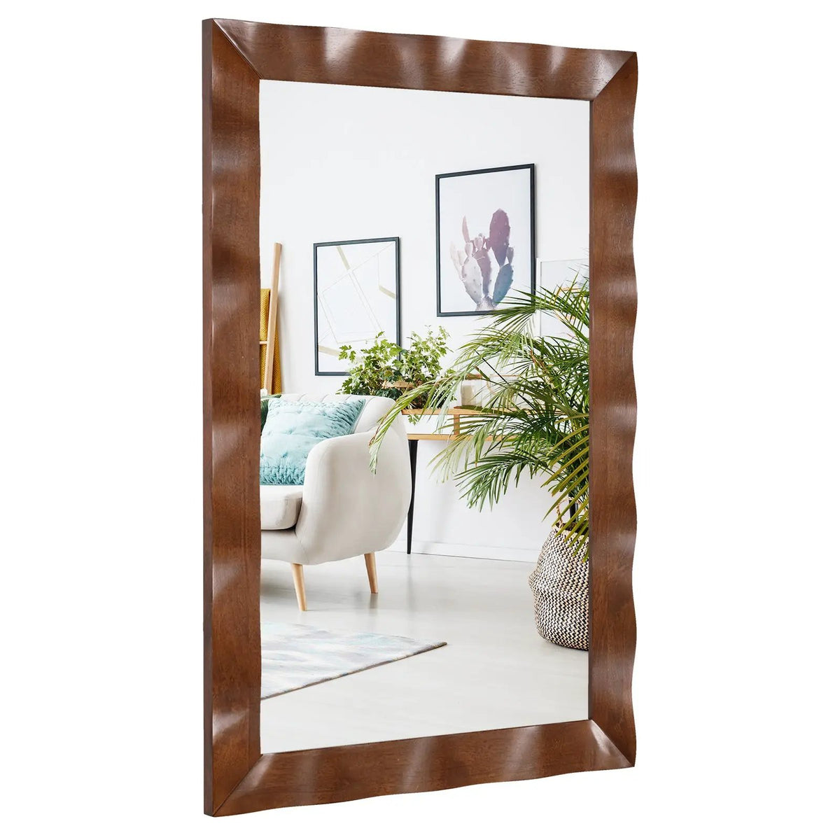 41.5 x 28 inches Farmhouse Wall Mirror with Solid Wood Frame by DirectDeals