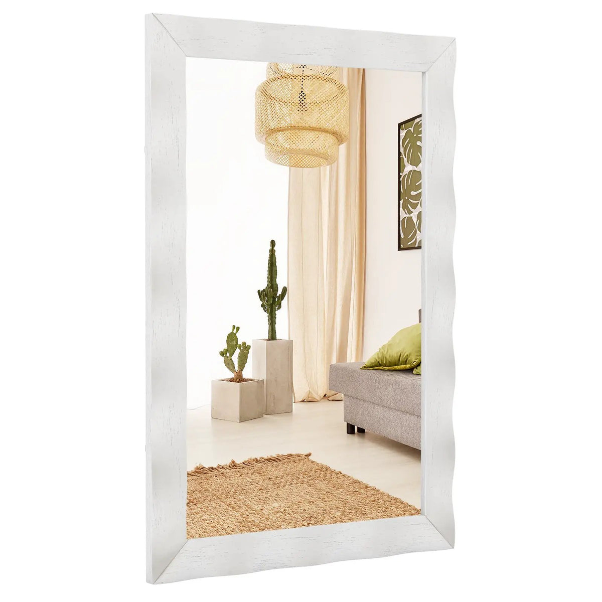 41.5 x 28 inches Farmhouse Wall Mirror with Solid Wood Frame by DirectDeals