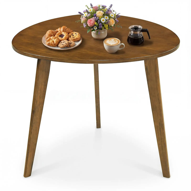 Farmhouse Wooden Round Dining Table for 4-Walnut by DirectDeals