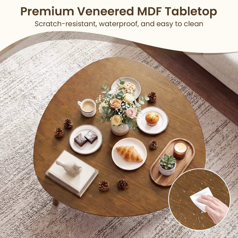 Farmhouse Wooden Round Dining Table for 4-Walnut by DirectDeals