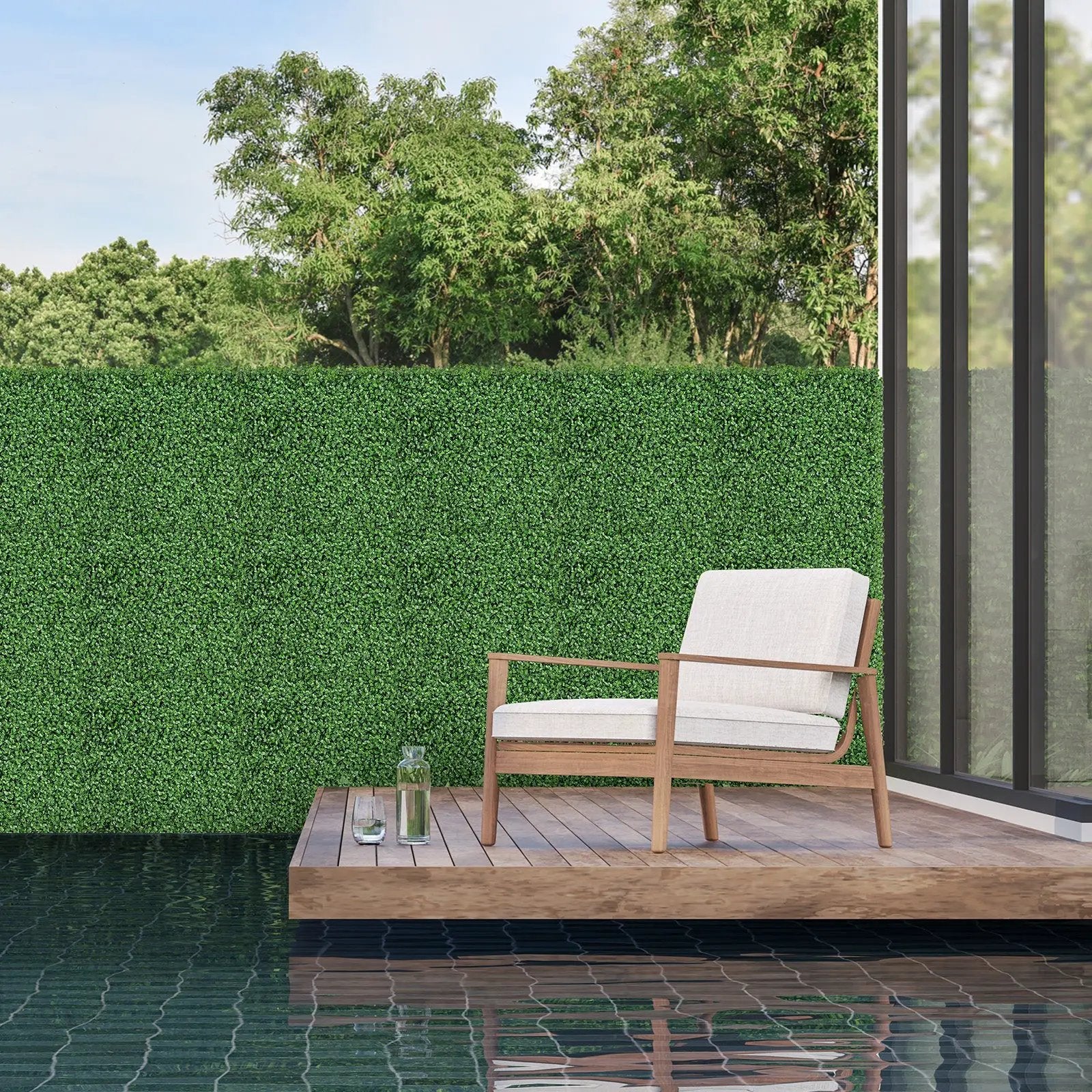 12 Pieces 20 x 20 Inch Artificial Boxwood Wall Panels with Insertable Branches by DirectDeals