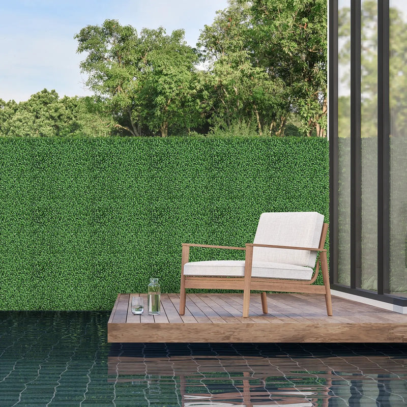 12 Pieces 20 x 20 Inch Artificial Boxwood Wall Panels with Insertable Branches by DirectDeals