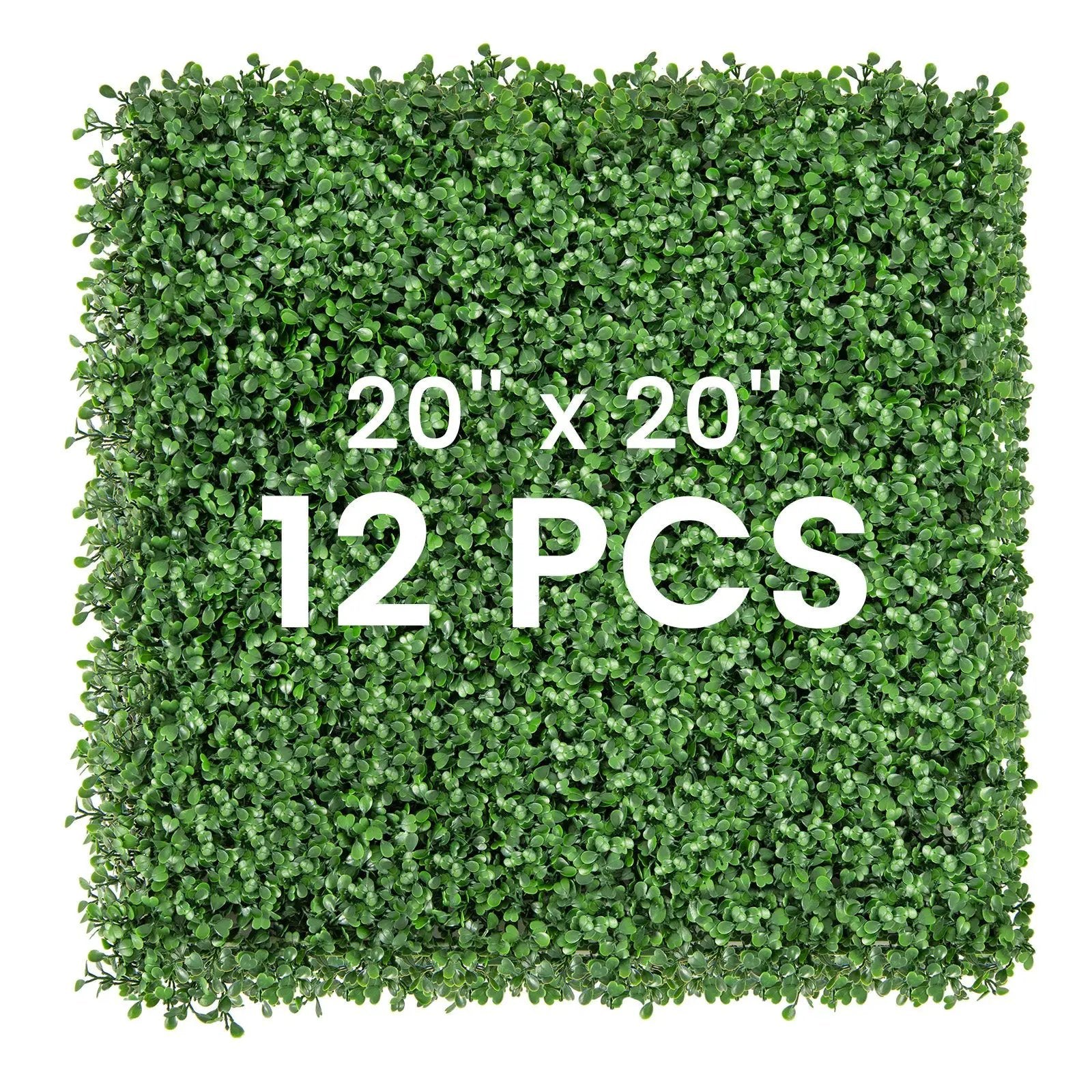 12 Pieces 20 x 20 Inch Artificial Boxwood Wall Panels with Insertable Branches by DirectDeals
