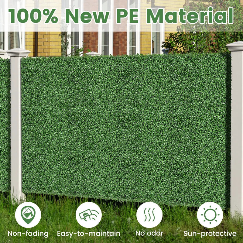 12 Pieces 20 x 20 Inch Artificial Boxwood Wall Panels with Insertable Branches by DirectDeals