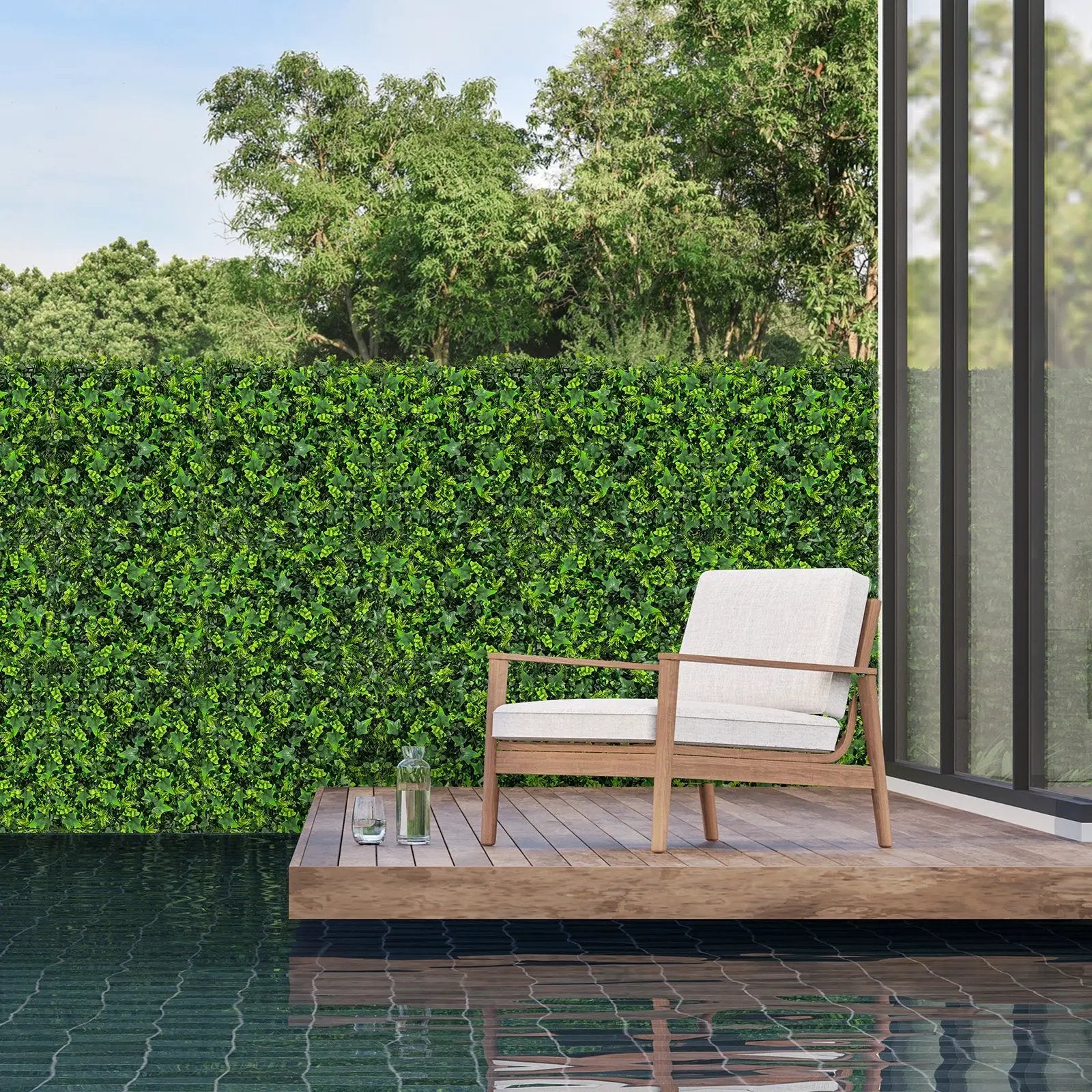 12 Pieces 20 x 20 Inch Artificial Greenery Foliage Panels with Insertable Branches by DirectDeals