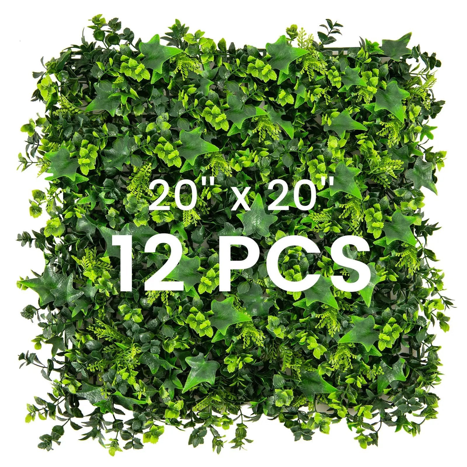 12 Pieces 20 x 20 Inch Artificial Greenery Foliage Panels with Insertable Branches by DirectDeals