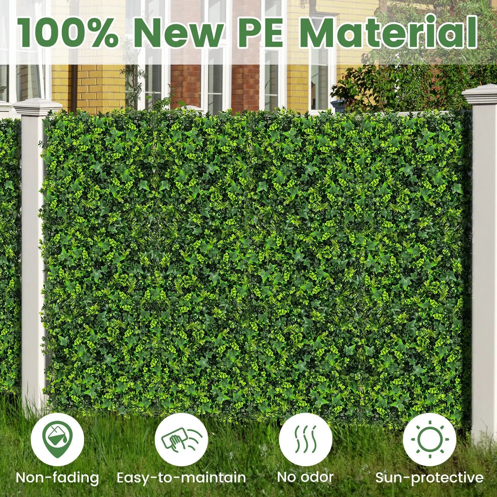 12 Pieces 20 x 20 Inch Artificial Greenery Foliage Panels with Insertable Branches by DirectDeals