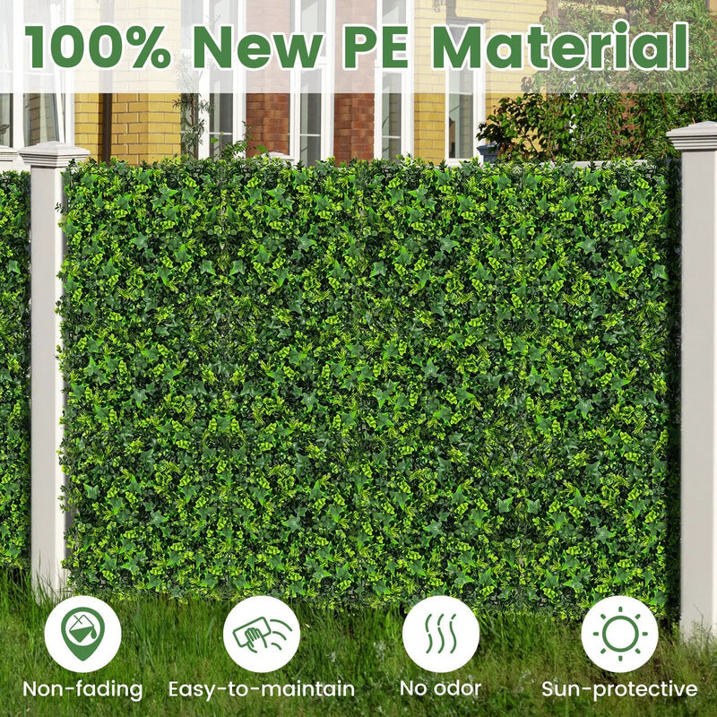 12 Pieces 20 x 20 Inch Artificial Greenery Foliage Panels with Insertable Branches by DirectDeals