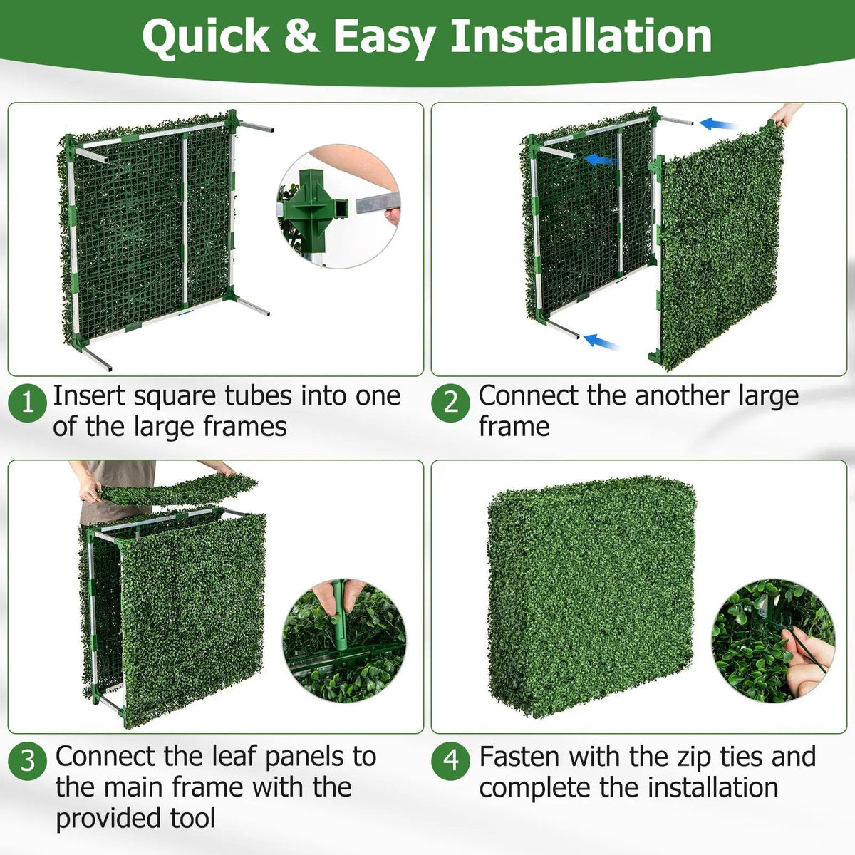 Faux Greenery Room Divider Decorative Privacy Screen Fence Hedge Wall by DirectDeals