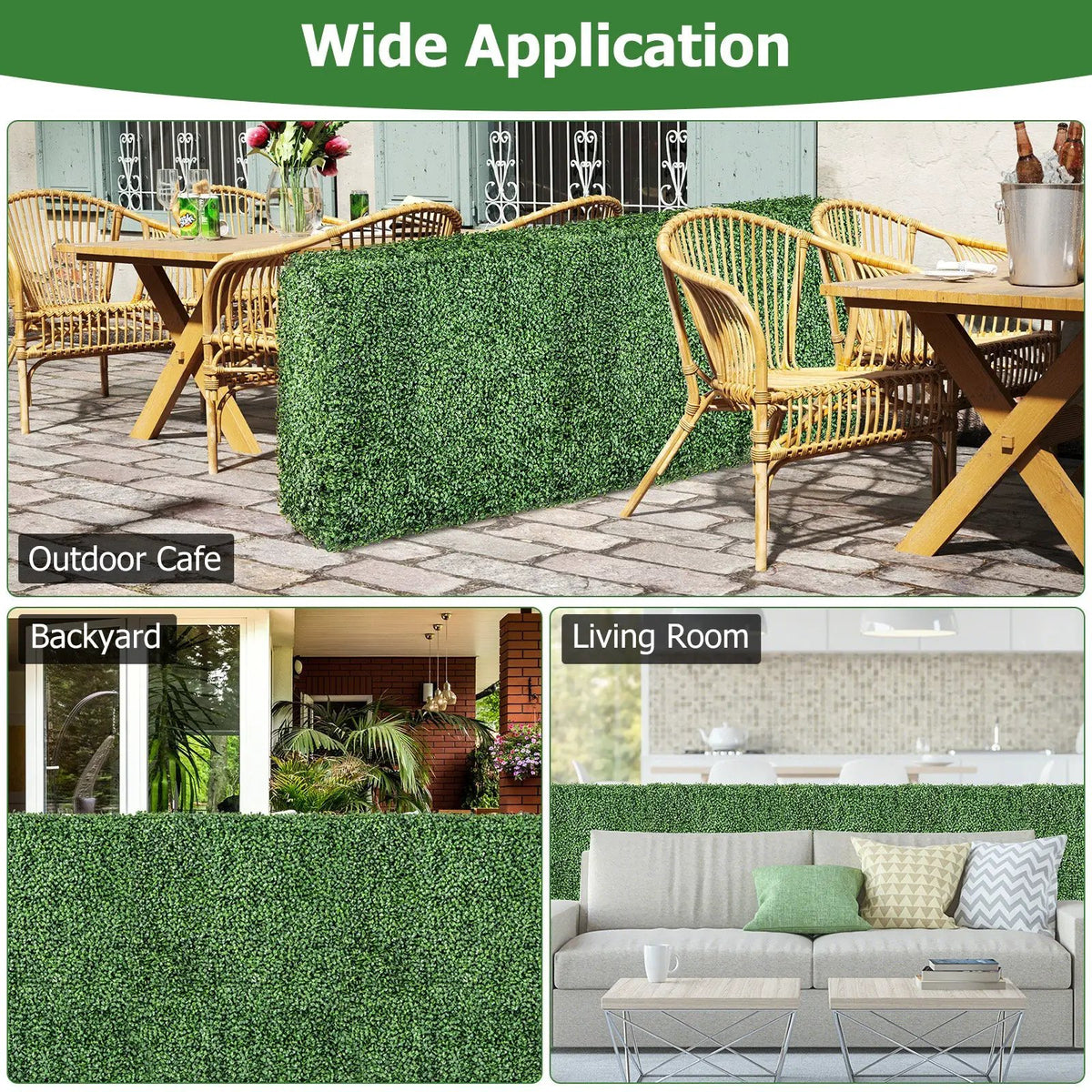 Faux Greenery Room Divider Decorative Privacy Screen Fence Hedge Wall by DirectDeals