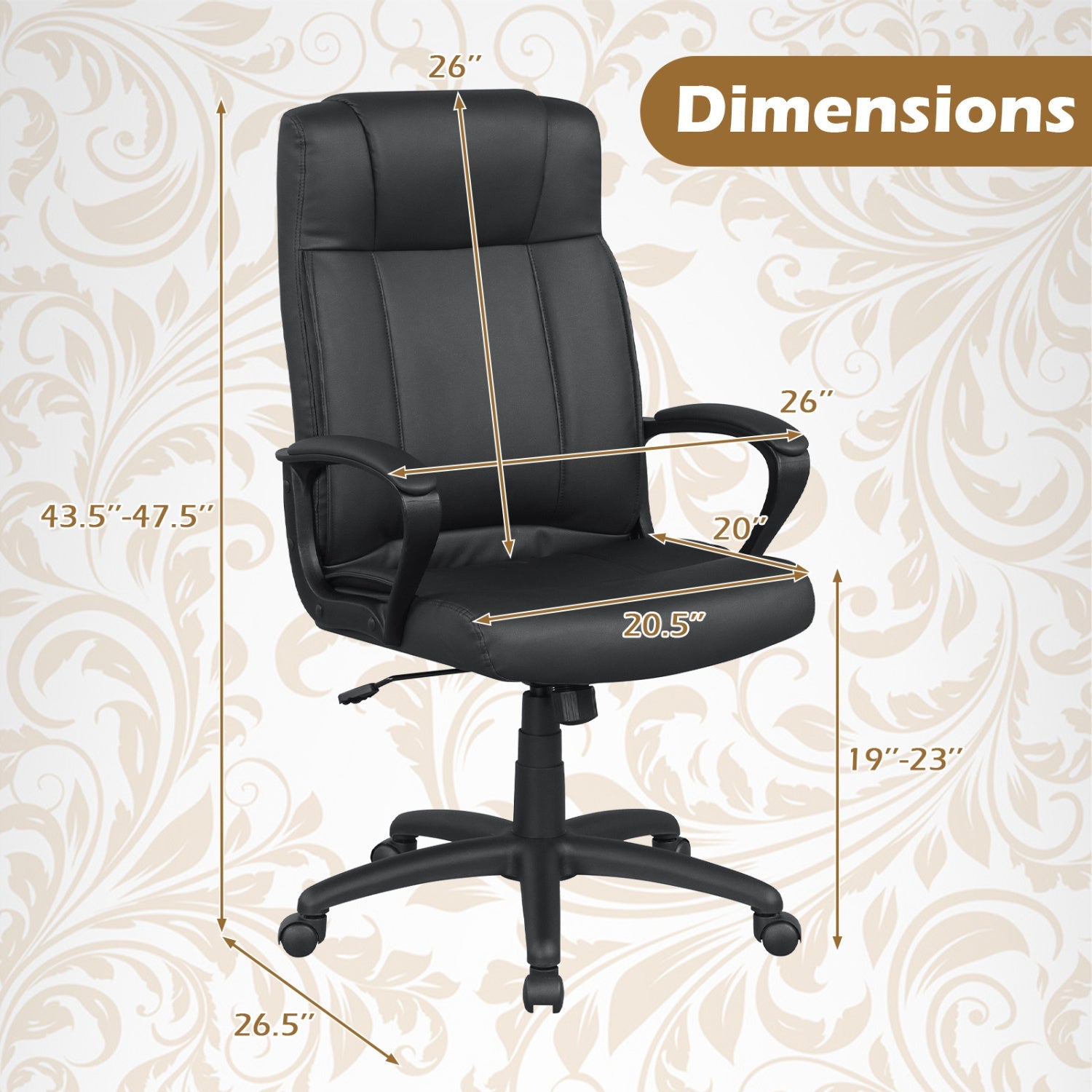 Ergonomic Office Chair with Rocking Function - Faux Leather by DirectDeals
