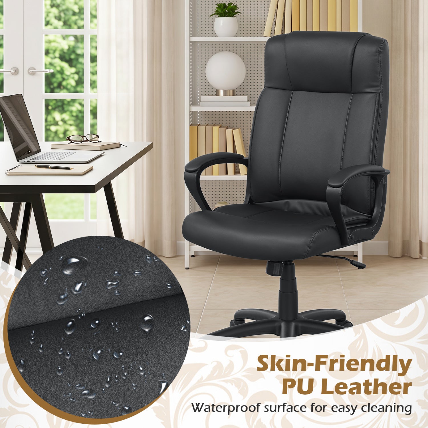 Ergonomic Office Chair with Rocking Function - Faux Leather by DirectDeals