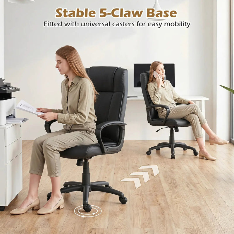 Ergonomic Office Chair with Rocking Function - Faux Leather by DirectDeals