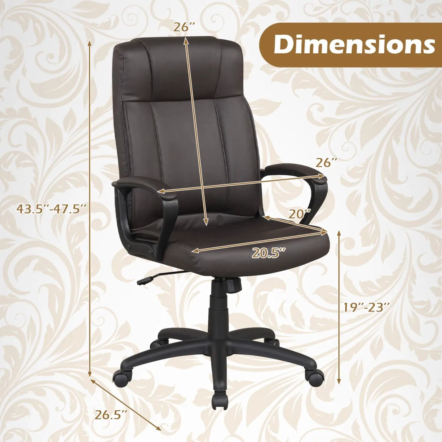 Ergonomic Office Chair with Rocking Function - Faux Leather by DirectDeals