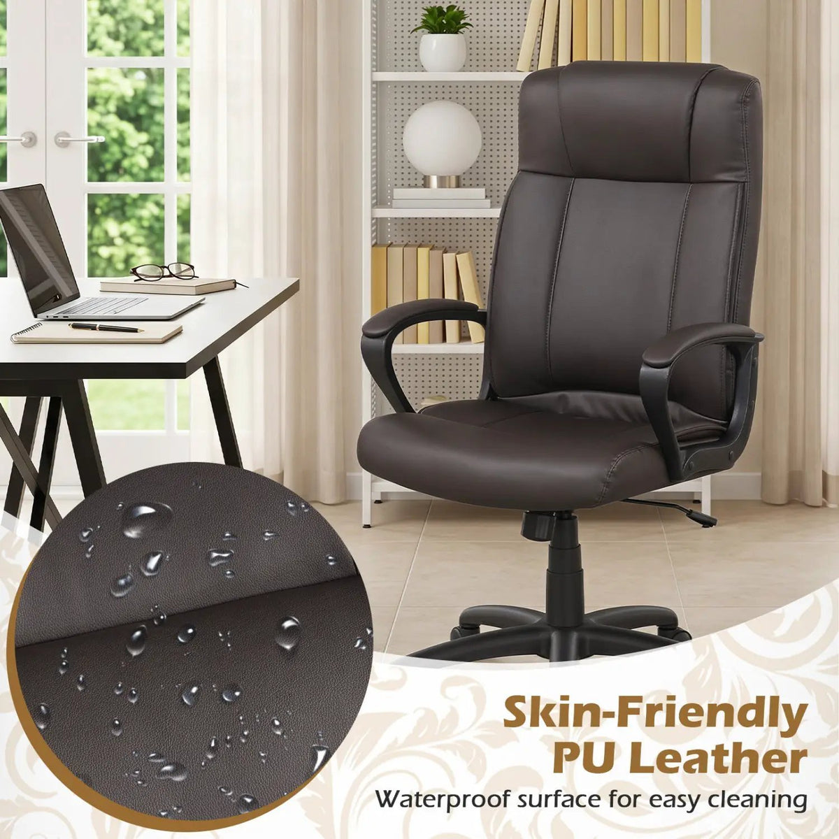 Ergonomic Office Chair with Rocking Function - Faux Leather by DirectDeals