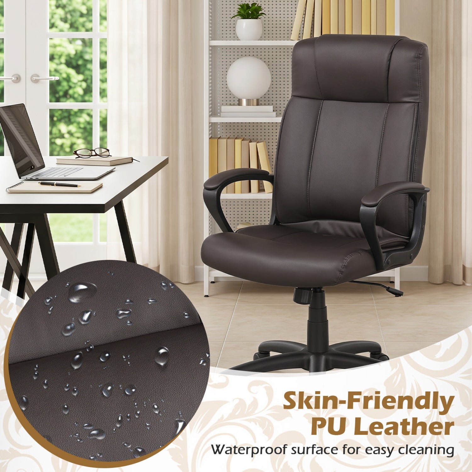 Ergonomic Office Chair with Rocking Function - Faux Leather by DirectDeals