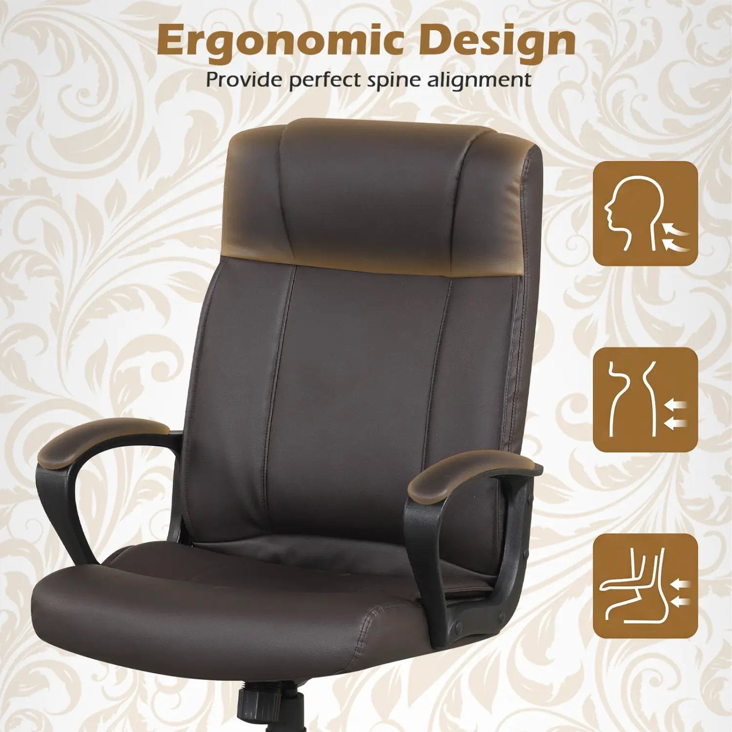 Ergonomic Office Chair with Rocking Function - Faux Leather by DirectDeals
