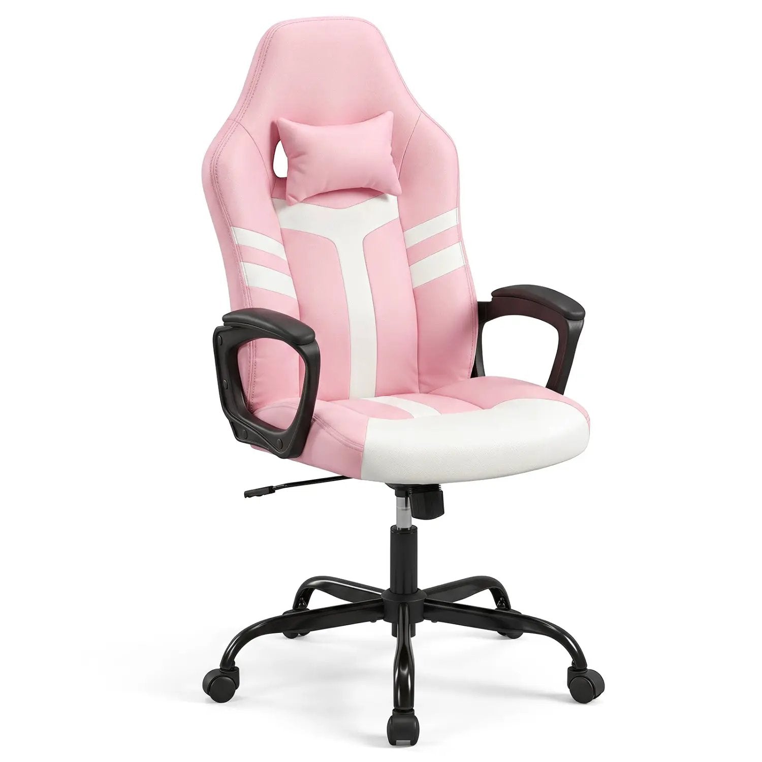 Ergonomic Gaming Chair with Removable Head Pillow & Rocking by DirectDeals