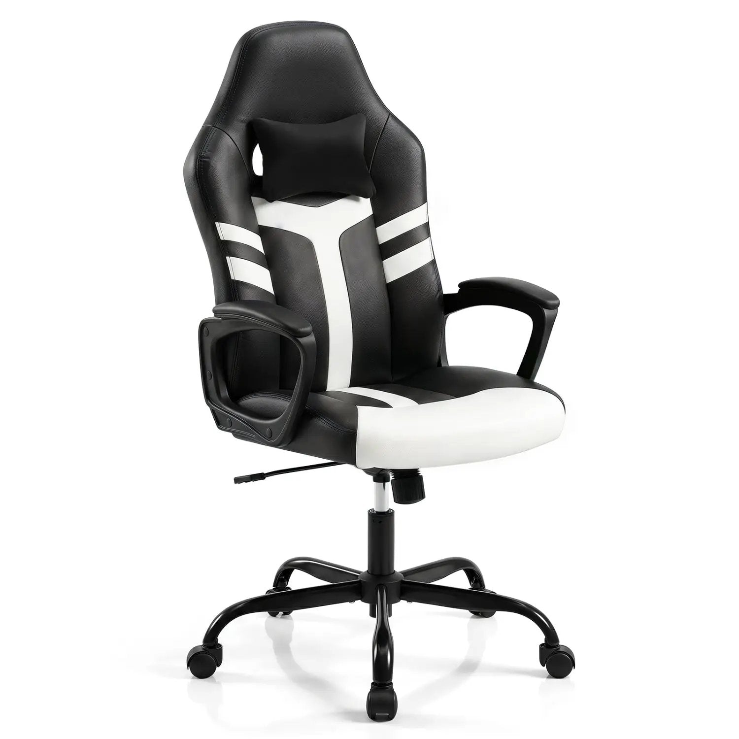 Ergonomic Gaming Chair with Removable Head Pillow & Rocking by DirectDeals