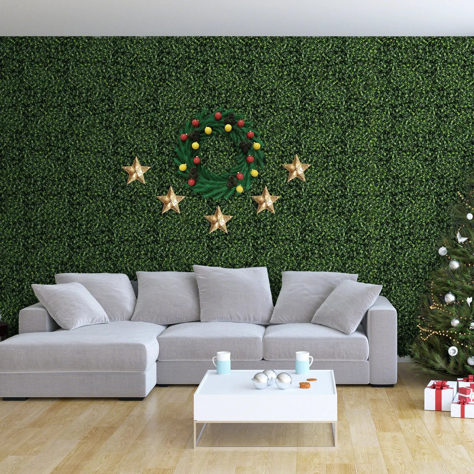 12 Pieces 20 x 20 Inch Artificial Topiary Gardenia Shrub Grass Panels by DirectDeals
