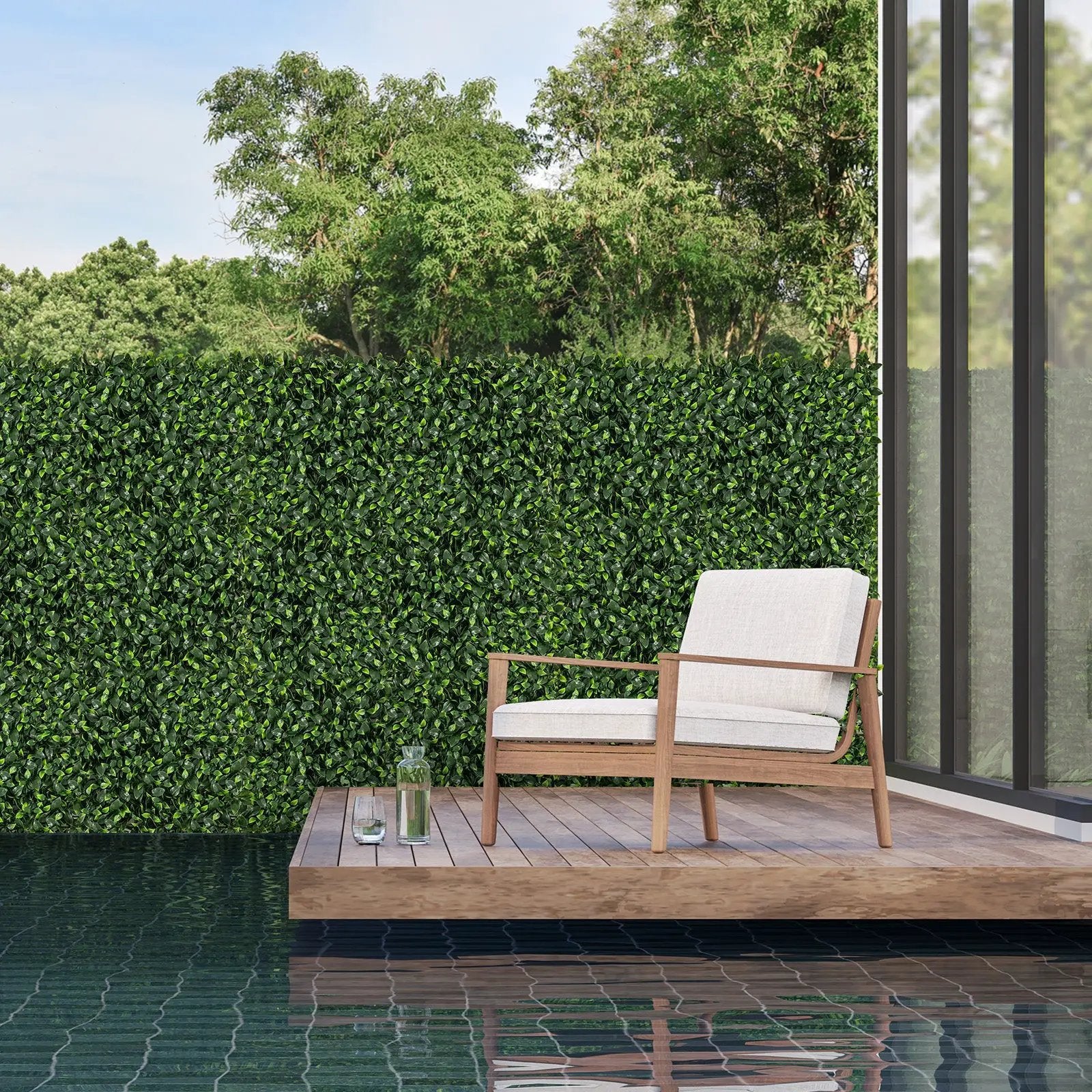 12 Pieces 20 x 20 Inch Artificial Topiary Gardenia Shrub Grass Panels by DirectDeals