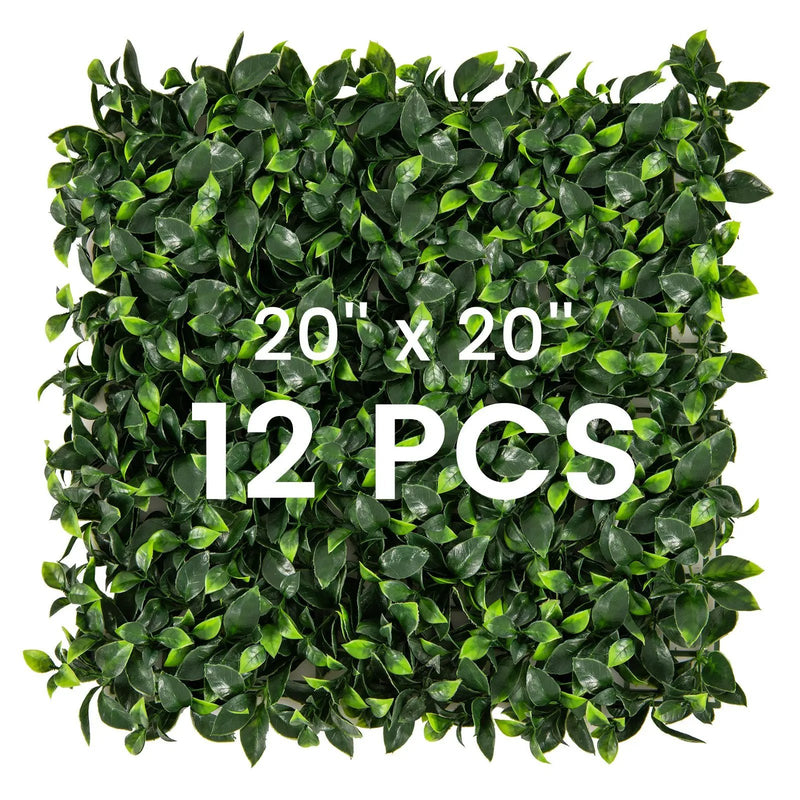 12 Pieces 20 x 20 Inch Artificial Topiary Gardenia Shrub Grass Panels by DirectDeals