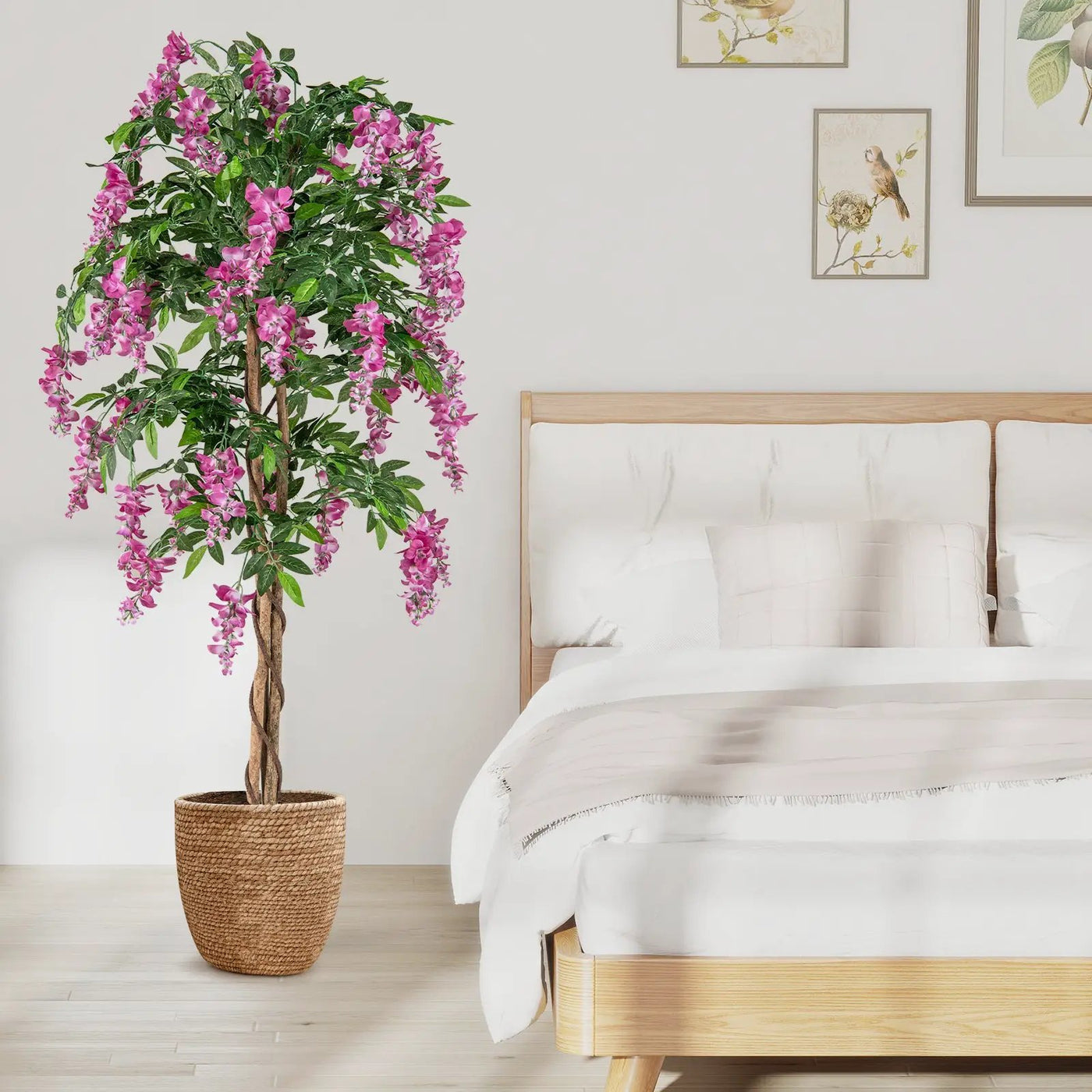5.5 FT Faux Wisteria Plant in Nursery Pot with Blooming Flowers by DirectDeals