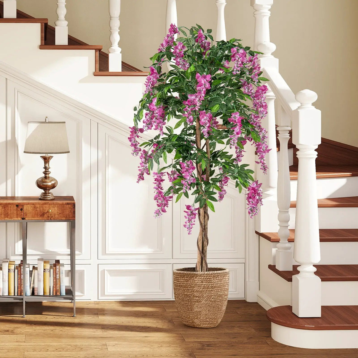 5.5 FT Faux Wisteria Plant in Nursery Pot with Blooming Flowers by DirectDeals