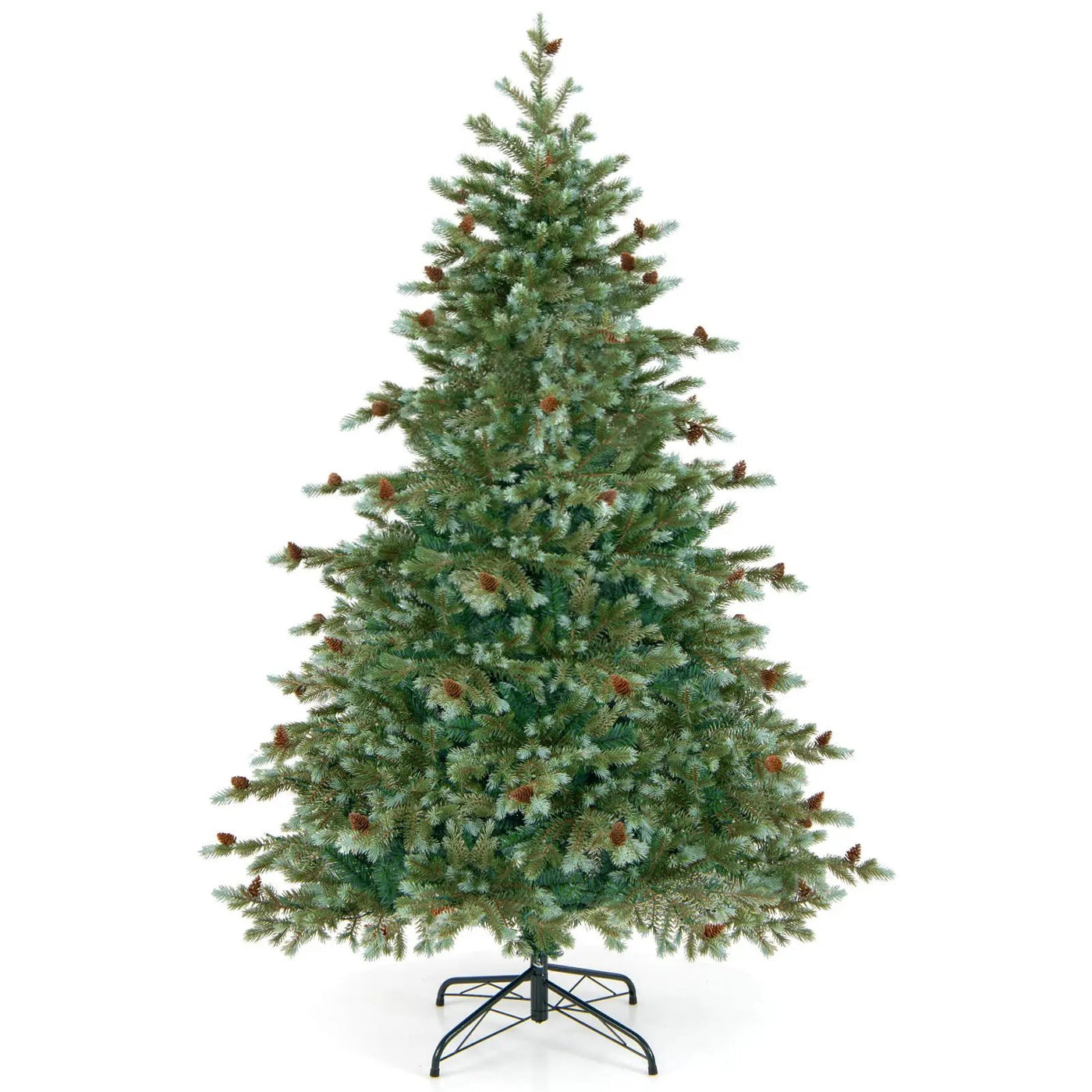 6/7/8 Feet Christmas Tree with Warm White LED Lights and Pine Cones by DirectDeals