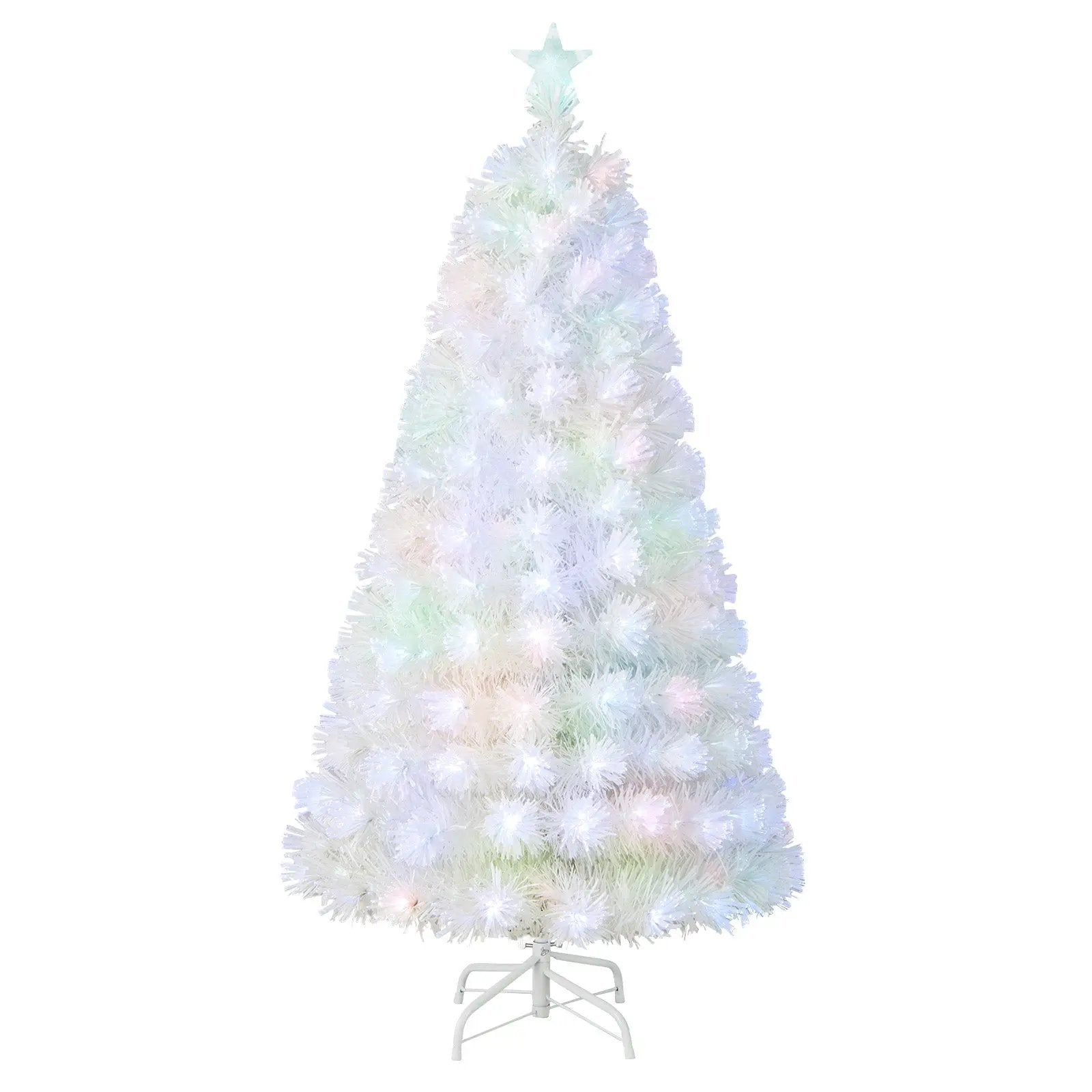 6/7 Feet Pre-Lit Fiber Optic White Snow-Flocked Artificial Christmas Tree by DirectDeals