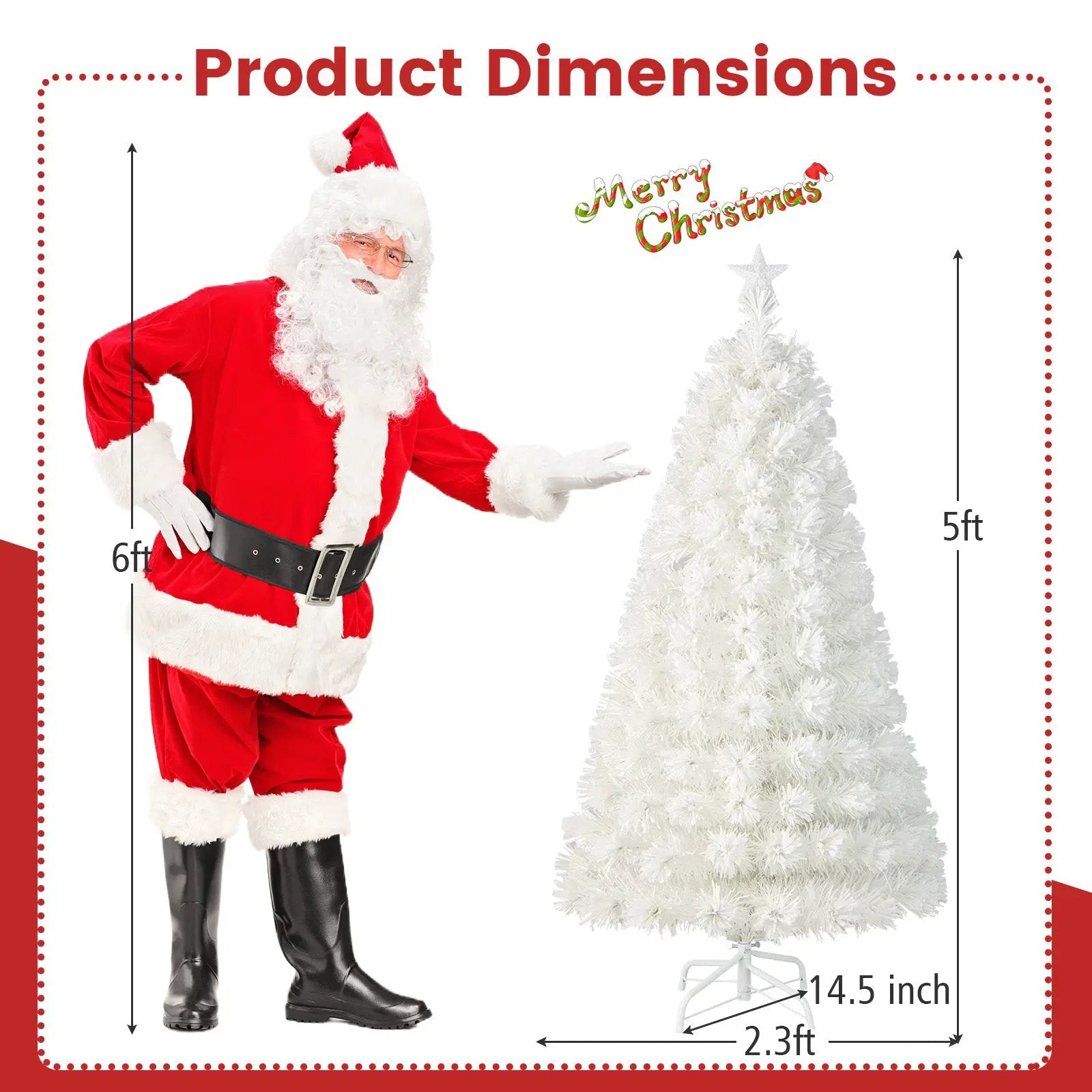 6/7 Feet Pre-Lit Fiber Optic White Snow-Flocked Artificial Christmas Tree by DirectDeals