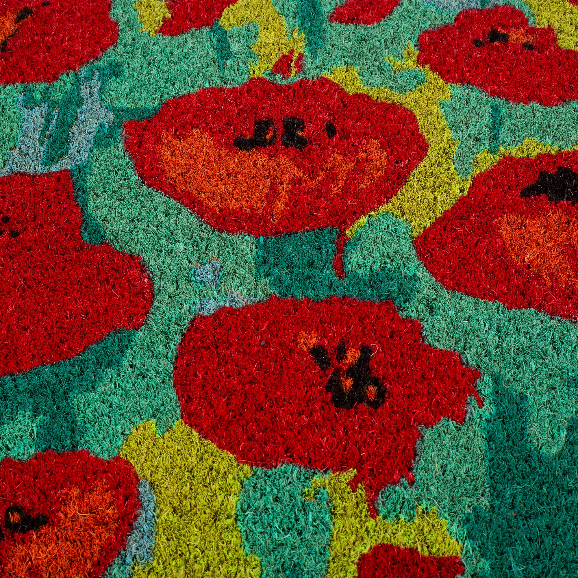 Field of Poppies - Red Multi Coir Doormat by Fab Habitat